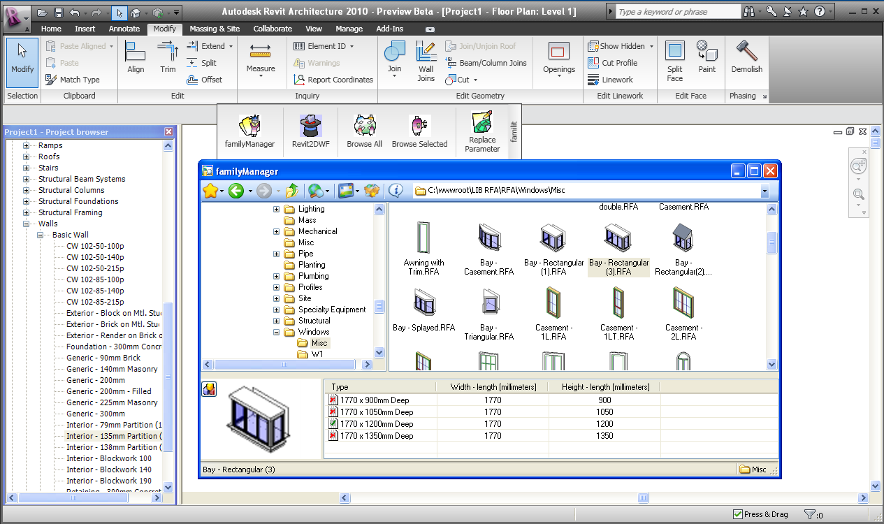 familyManager in Revit 2010 familyManager in Revit 2010